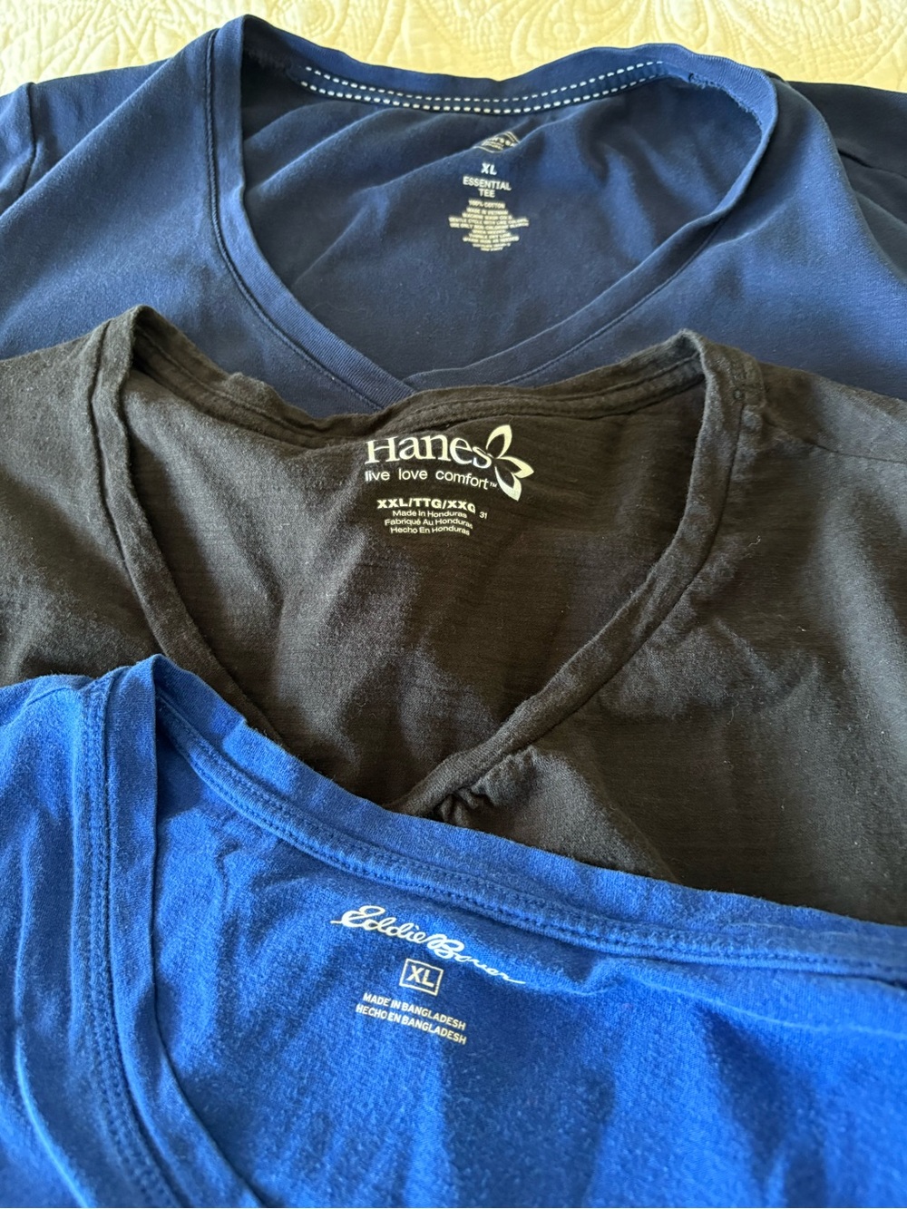 Bundle of 3 various XL Women’s Scoop Neck Tees in Royal, Navy & Black